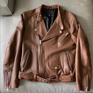 H&M Brown Leather Motorcycle Jacket